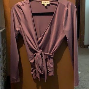 Lavender criss cross tie top